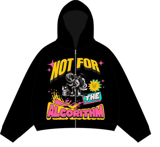 Caught Up In Social Media Cropped Zip up Hoodie